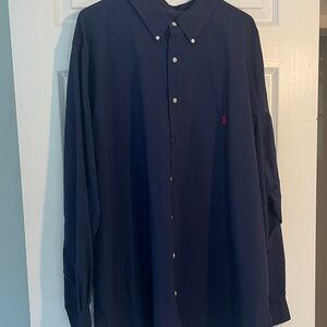 Ralph Lauren Performance Navy Button-Down Long-Sleeve Shirt